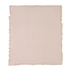Jollein Ledikantdeken Fringe Moonstone / Ivory GOTS 120 x 120 cm> Ledikantdekens