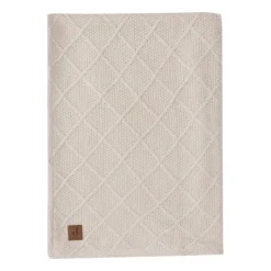 Jollein Wiegdeken Check Knit Oatmeal / Teddy Fleece 75 x 100 cm><noscript><img width=