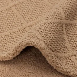 Jollein Wiegdeken Check Knit Biscuit / Teddy Fleece 75 x 100 cm> Wiegdekens