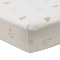 Jollein Wieghoeslaken Jersey Happy Miffy Nougat 40/50 x 80/90 cm> Accessoires Wiegen|Hoeslakens