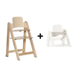 Kidsmill Up! Kinderstoel Incl. Kunststof Babyset Oatmeal - Beuken Zwart><noscript><img width=