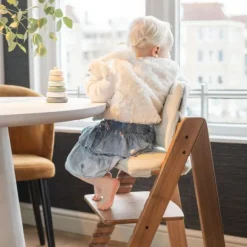 Kidsmill Up! Kinderstoel Incl. Kunststof Babyset Oatmeal - Beuken Zwart><noscript><img width=