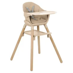 Kikkaboo Kinderstoel 2 in 1 Woody Beige> Houten Kinderstoelen