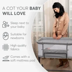 Kikkaboo Side-Sleeper Noah Grijs> Co-Sleepers