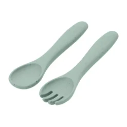 Kikkaboo Vork En Lepel - Platina Siliconen - Zand> Bestek