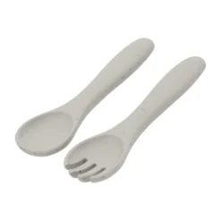 Kikkaboo Vork En Lepel - Platina Siliconen - Zand><noscript><img width=