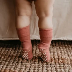 KipKep Blijf-Sokjes Antislip Dusty Clay 12-18mnd 12-18 maanden><noscript><img width=