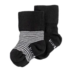 KipKep Blijf-Sokjes Black Stripes 0-6mnd 2-Pack 0-6 maanden><noscript><img width=