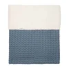 Koeka Amsterdam Wafel Wiegdeken - Maat 100 x 75 - Cotton Fleece - Bluestone> Wiegdekens