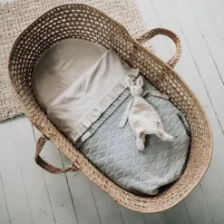 Koeka Wieglaken En Hoeslaken Set Ruffle Faro Sage> Wieglakens