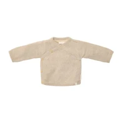 Little Dutch Gebreid Overslag Vestje - Maat 44 - Soft Beige Melee> Vestjes