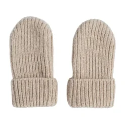 Lodger Mittens Merino Wool Beige 0-12M> Wanten