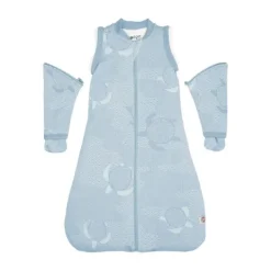 Lodger Slaapzak Hopper Met Afristbare Mouwen - Maat 86/98 - Matcha Blue Fogg> 4-Seizoenen Slaapzakken