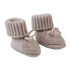 Lodger Slipper Merino Wool Beige 0-6mnd> Slofjes