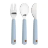 Lässig Bestek With Silicone Handle Happy Rascals Smile Sky Blue 3pcs> Bestek