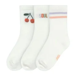Lässig Tennis Socks GOTS - 3-pack - Cherry - Maat 19-22> Sokjes
