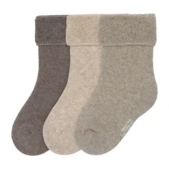 Lässig Terry Socks GOTS - 3-pack - Brown/Beige - maat 15 -18> Sokjes