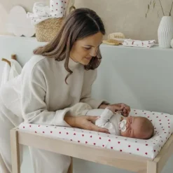 Meyco Aankleedkussenhoes Print - 50 x 70 cm - Jersey - Forest Animals Sand><noscript><img width=