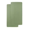 Meyco Baby Juniorhoeslaken Uni Olive Green 70 x 140 / 150 cm 2-Pack> Hoeslakens