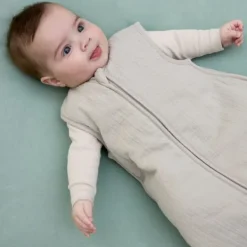 Meyco Baby Slaapzak Hydrofiel Gevoerd Uni Pre-Washed Greige 90 cm><noscript><img width=