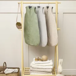 Meyco Baby Slaapzak Hydrofiel Gevoerd Uni Pre-Washed Olive Green 60 cm><noscript><img width=