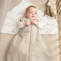 Meyco Baby Slaapzak Hydrofiel Gevoerd Uni Pre-Washed Sand 70 cm><noscript><img width=