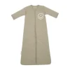 Meyco Baby Slaapzak Met Afritsbare Mouwen Slub Met Smile Applicatie Taupe / Offwhite 70 cm> 4-Seizoenen Slaapzakken|Winter Slaapzakken