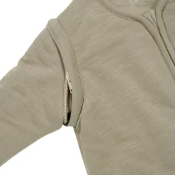 Meyco Baby Slaapzak Met Afritsbare Mouwen Slub Met Smile Applicatie Taupe / Offwhite 70 cm><noscript><img width=