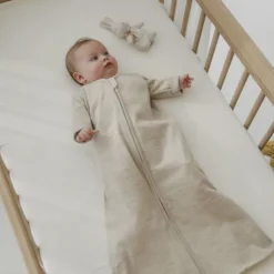 Meyco Baby Slaapzak met Vaste Mouw - Studio - Merinowol - Sand Melange - 70 cm><noscript><img width=