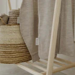 Meyco Baby Slaapzak met Vaste Mouw - Studio - Merinowol - Sand Melange - 70 cm><noscript><img width=