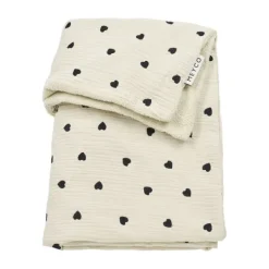 Meyco Baby Sweet Heart Wiegdeken - 75 x 100 cm - Pre-Washed Hydrofiel - Soft Sand> Wiegdekens