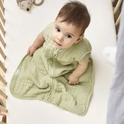 Meyco Baby Uni Zomerslaapzak - 90 cm - Pre-Washed Hydrofiel - Soft Sand><noscript><img width=