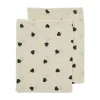 Meyco Baby Washandjes - Sweet Heart - 2-pack - Soft Sand/Black - 20x17 cm> Washandjes