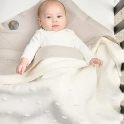 Meyco Baby Wiegdeken Teddy Knots Offwhite 75 x 100 cm><noscript><img width=