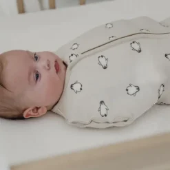 Meyco Cocoon Inbakerslaapzak - 70 cm - Penguin - Soft Sand><noscript><img width=