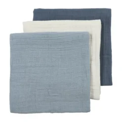 Meyco Hydrofiele Washandjes - 3 stuks - 20x17cm - Natural / Jeans Blue / Indigo><noscript><img width=