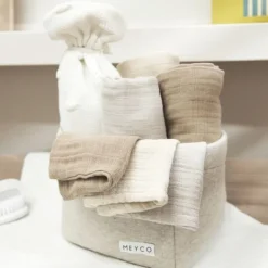 Meyco Hydrofiele Washandjes - 3 stuks - 20x17cm - Natural / Jeans Blue / Indigo><noscript><img width=