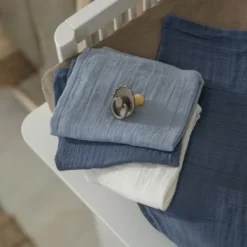 Meyco Hydrofiele Washandjes - 3 stuks - 20x17cm - Natural / Jeans Blue / Indigo><noscript><img width=