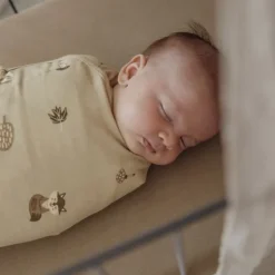 Meyco Inbakerdoek - 2 Stuks - 0-3 Maanden - Forest Animals Sand> Inbakeren|4-Seizoenen Slaapzakken