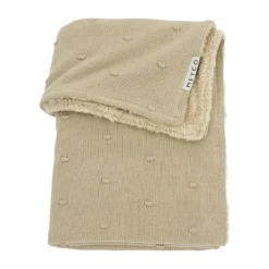 Meyco Ledikantdeken Mini Knots Sand Teddy 100x150cm><noscript><img width=