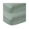 Meyco Ledikanthoeslaken Jersey Stone Green 60 x 120 cm (2-Pack)> Hoeslakens