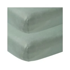 Meyco Ledikanthoeslaken Jersey Stone Green 60 x 120 cm (2-Pack)> Hoeslakens