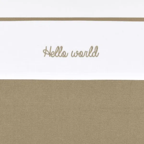 Meyco Ledikantlaken Hello World Sand 100x150cm> Ledikantlakens