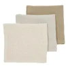 Meyco Monddoek Hydrofiel Pre-Washed Uni Offwhite/Soft Sand/Taupe 30 x 30 cm 3-Pack> Monddoekjes / Spuugdoekjes