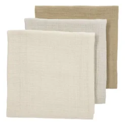 Meyco Multidoek Hydrofiel Pre-Washed Uni Offwhite/Soft Sand/Taupe 70 x 70 cm 3-Pack> Monddoekjes / Spuugdoekjes