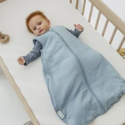 Meyco Slaapzak Gevoerd Pre-Washed - Jeans Blue - 90 cm><noscript><img width=