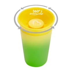Munchkin Miracle 360 Trainer Changing Color Beker - 12mnd+ - 266ml - Yellow><noscript><img width=