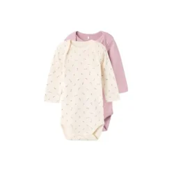 Name It Romper Floral 2-Pack Pink / Buttercream 74> Rompertjes