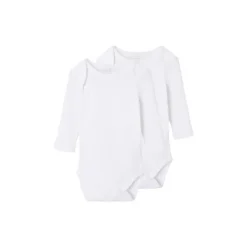 Name It Romper Needledrop 2-Pack Bright White 68> Rompertjes