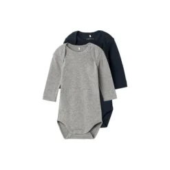 Name It Romper 2-Pack Grey / Dark Sapphire 50> Rompertjes